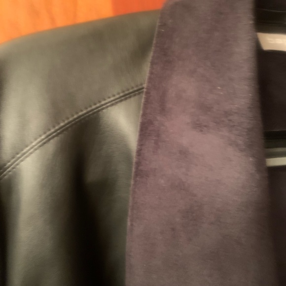 Bagatelle, NEW NEVER WORN, draped faux leather jacket, BLACK, size Small. - Picture 2 of 7